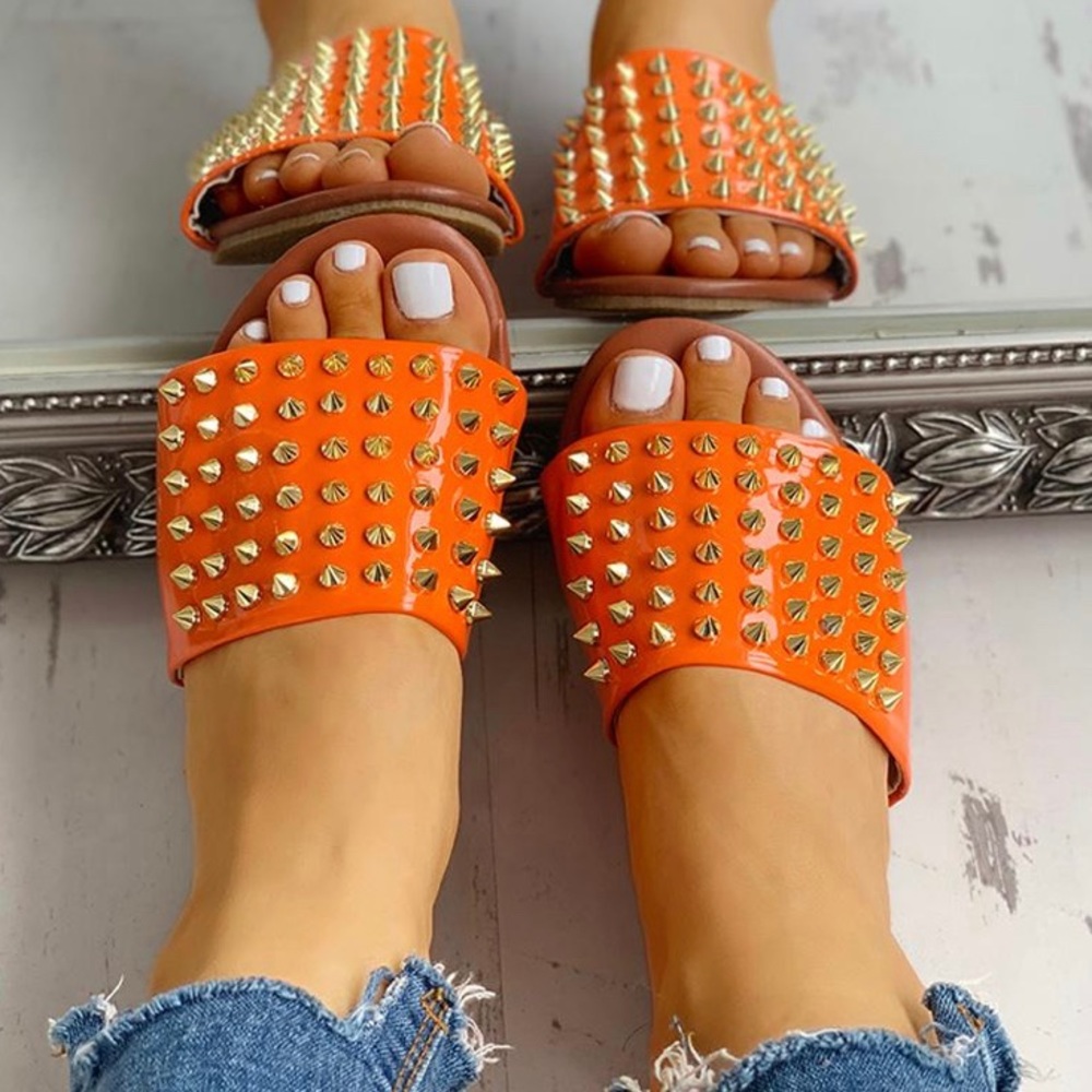 2/$45 Rivet Design Casual Flat Sandals Slipper - Picture 2 of 4